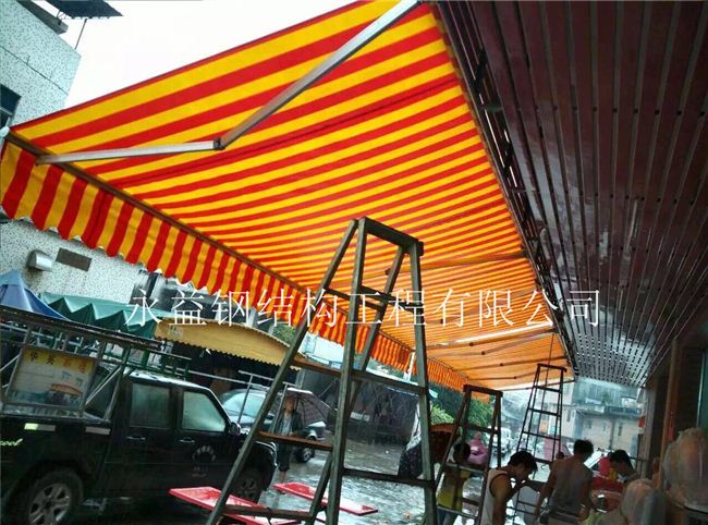 東莞定制推拉雨棚倉庫推拉蓬大型物流移動推拉棚排檔推拉篷戶外帳篷 曲臂遮陽篷